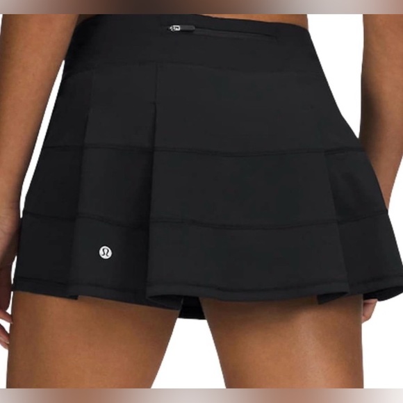 lululemon athletica Dresses & Skirts - Lululemon Pace Rival Mid-Rise Skirt Black Athletic Tennis Skort 4
